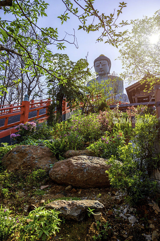 大佛(大佛)在Wat Doi Phra Chan佛教寺庙，在泰国南蓬市湄他市。